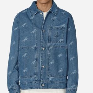 Air Jordan Flight Heritage Blue Denim Trucker Jacket Mens